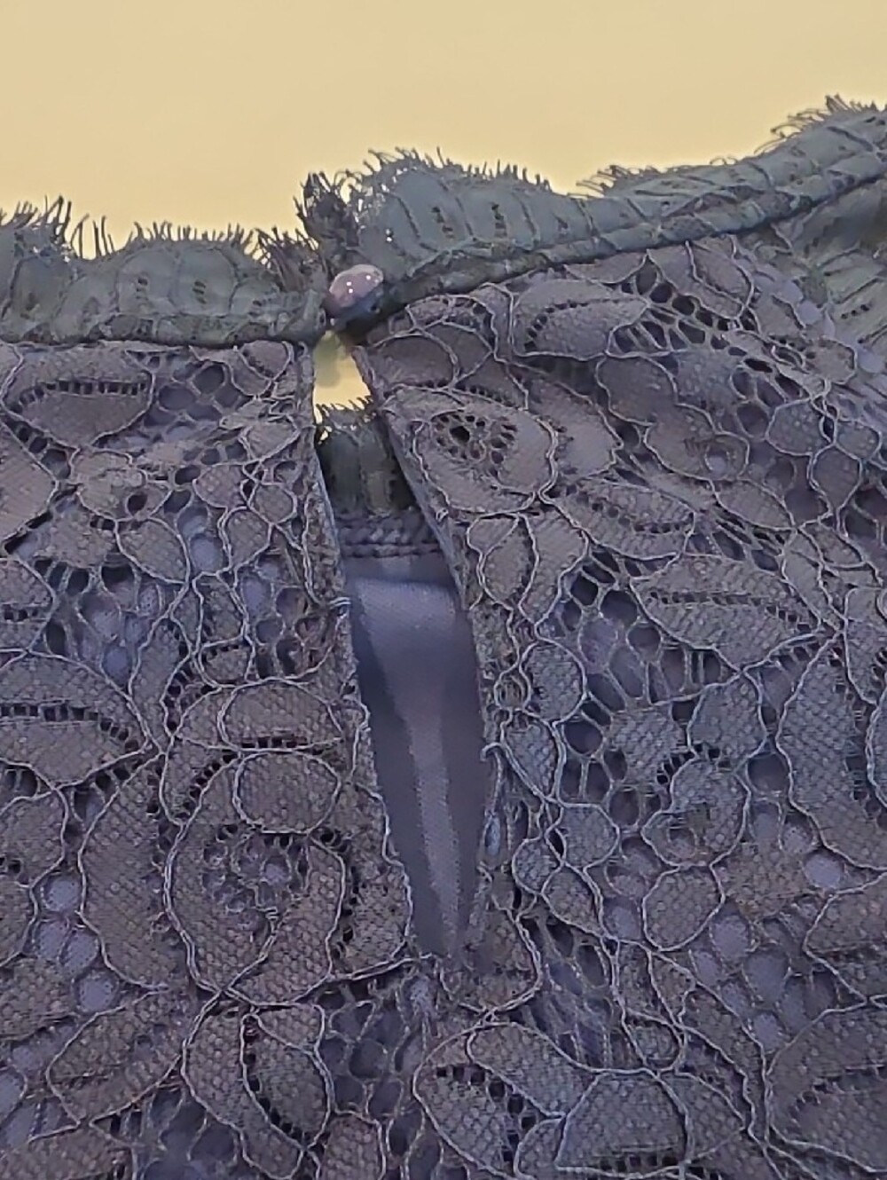 High Neck Floral Lace Top - Navy - Picture 3 of 10